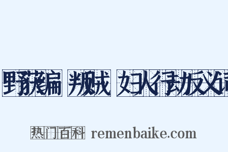 野获编·叛贼·妇人行劫反义词是什么意思的图片